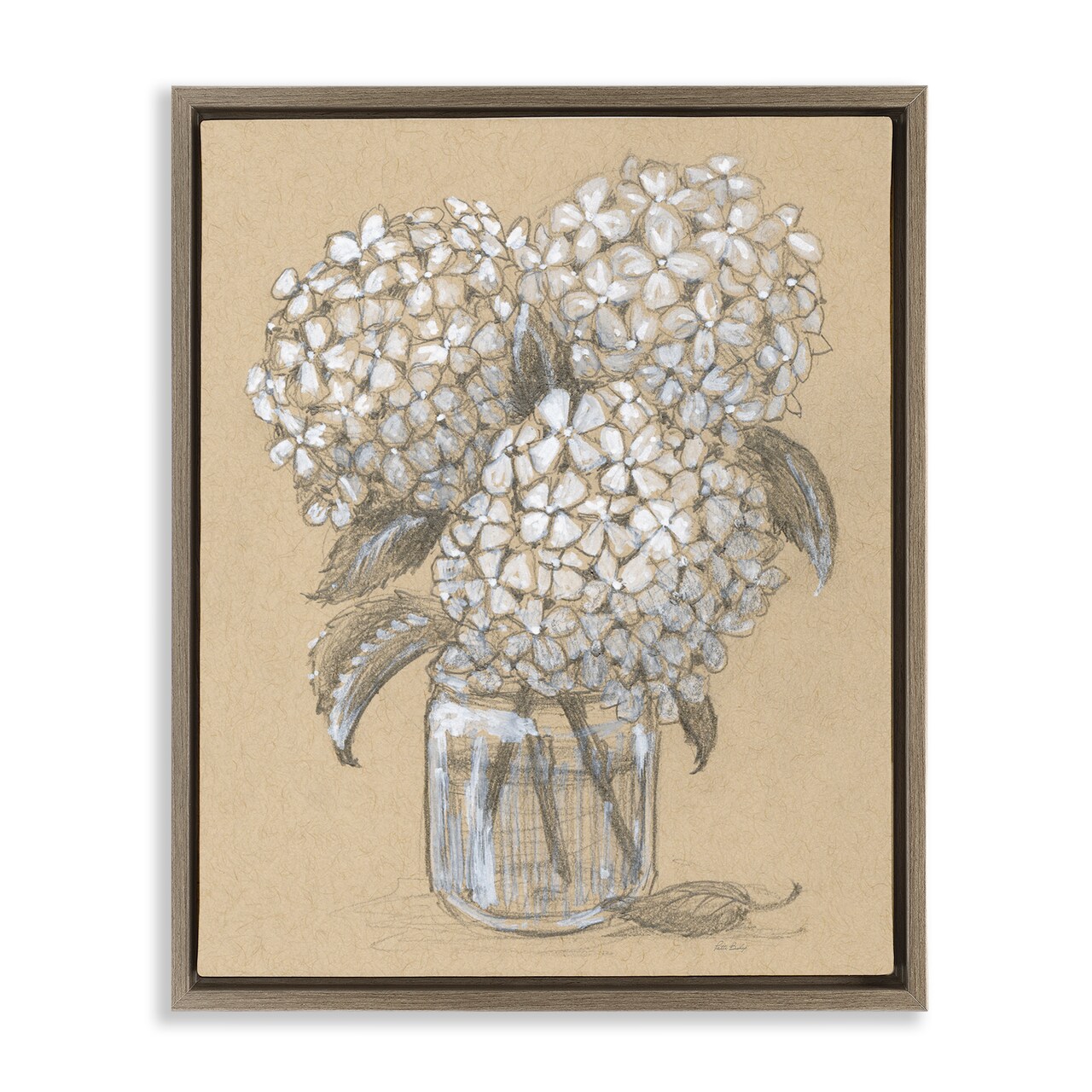 Stupell Industries Hydrangea Jar Drawing Floating Frame, design by Patti Bishop
